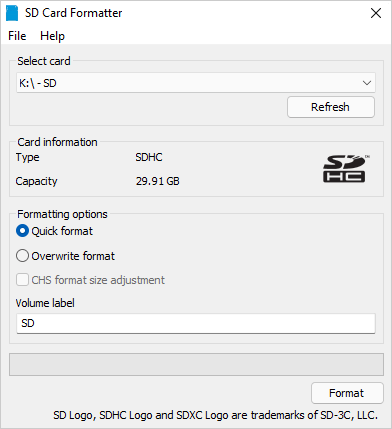 SD card formater